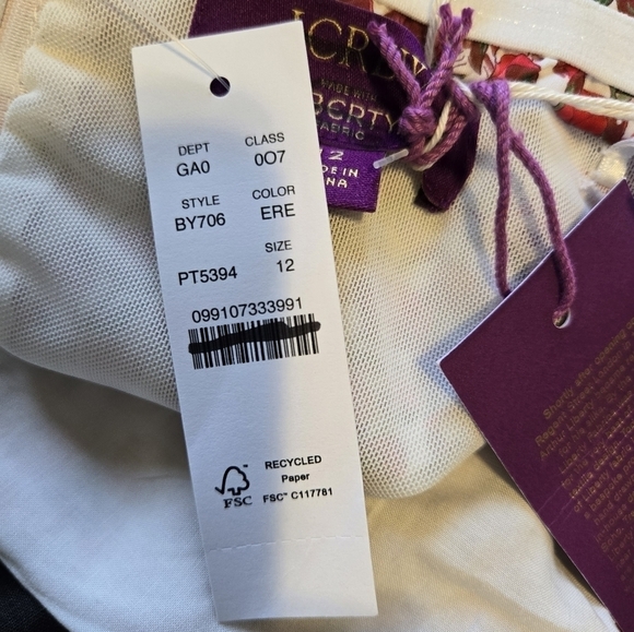 J. Crew Cropped Liberty® Strawberry Top Sz 12 NWT Festival Boho Y2K Coquette - Picture 8 of 12